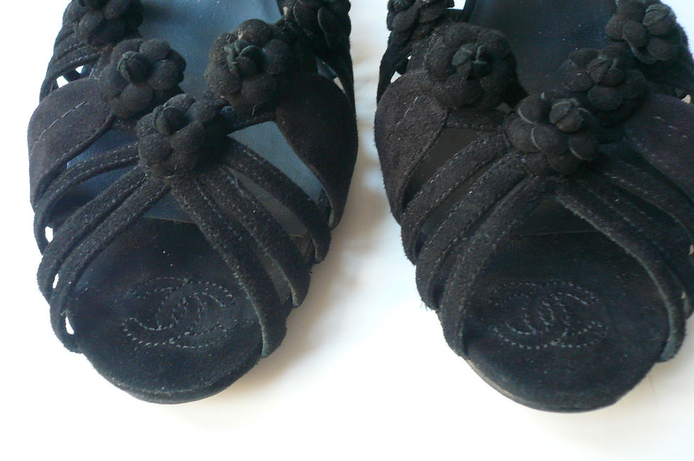 Miniature : CHANEL Slingback daim plates noires T41 TBE