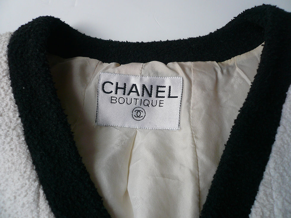 Miniature : CHANEL BOUTIQUE Veste tweed de coton blanche et noire T36