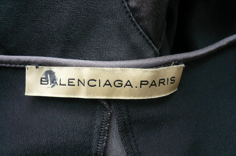 Miniature : BALENCIAGA Robe soie noire et grise T38