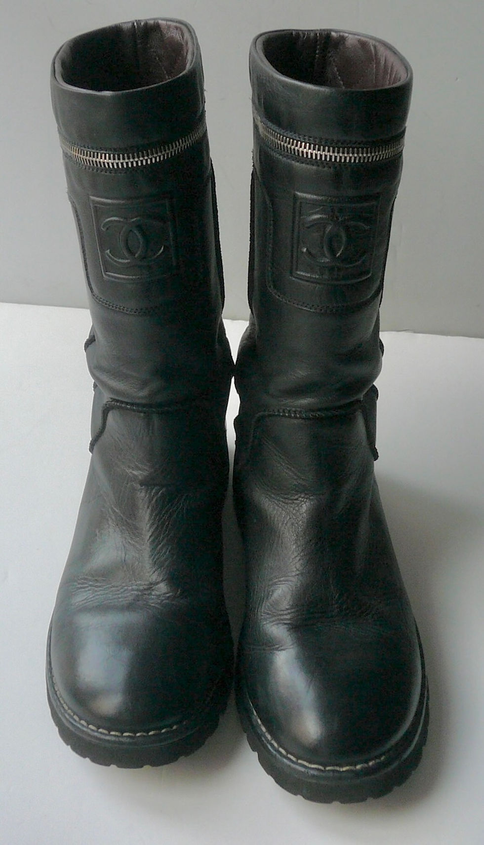 Miniature : CHANEL Cambon Bottes motardes noires T41 IT TBE