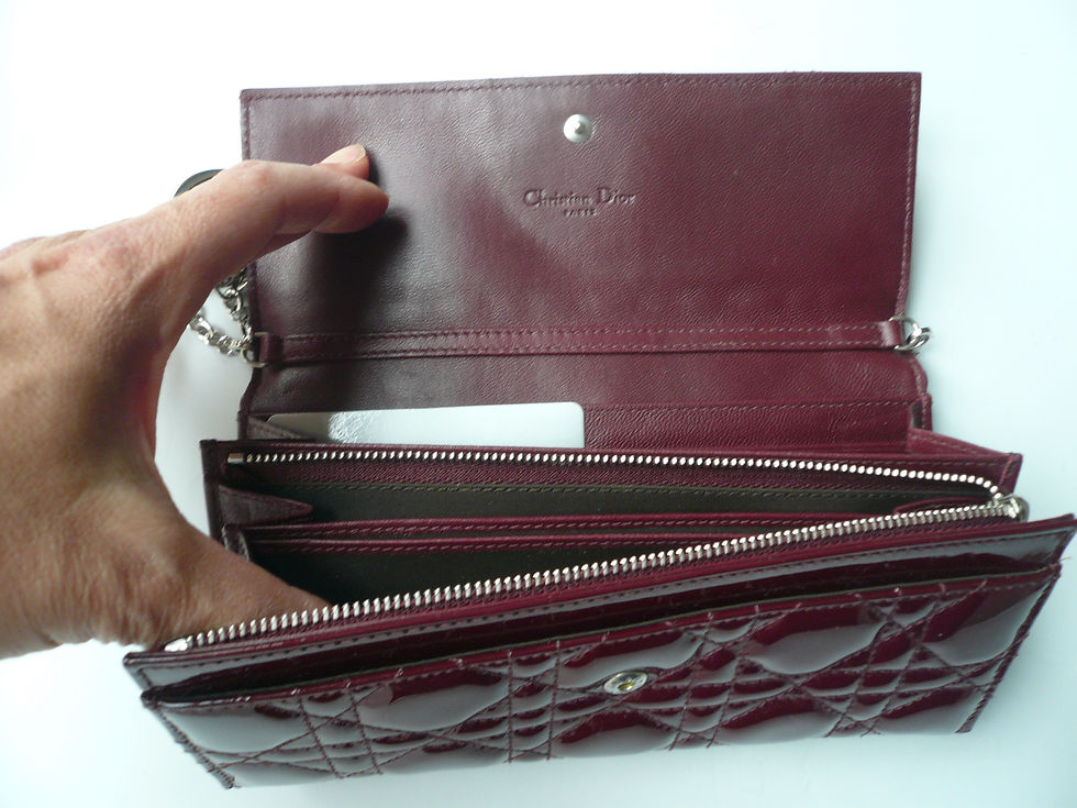 Miniature : DIOR Lady Dior rendez vous wine cuir vernis neuf