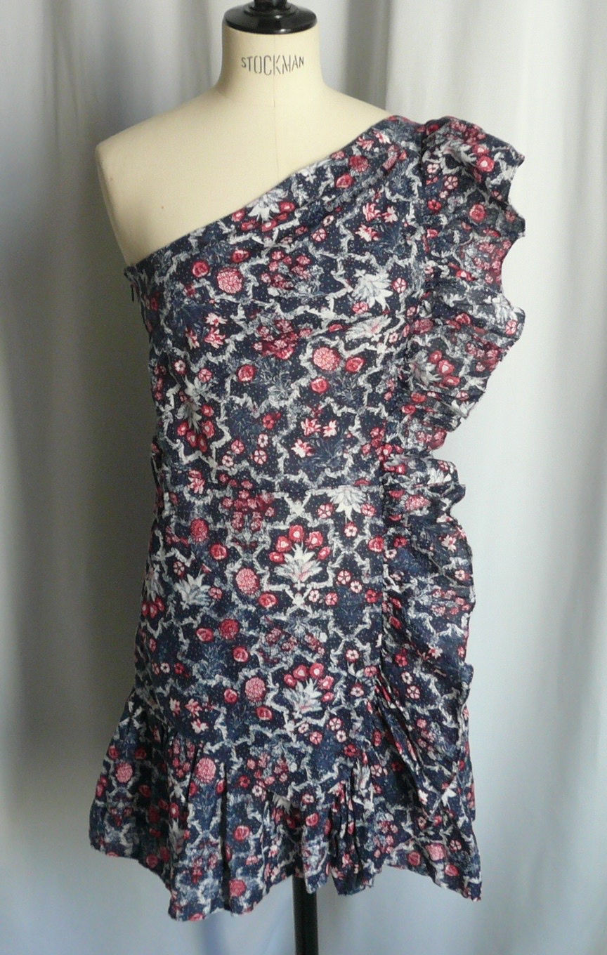 Miniature : ISABEL MARANT ETOILE Robe asymétrique lin fleurie état neuf T38