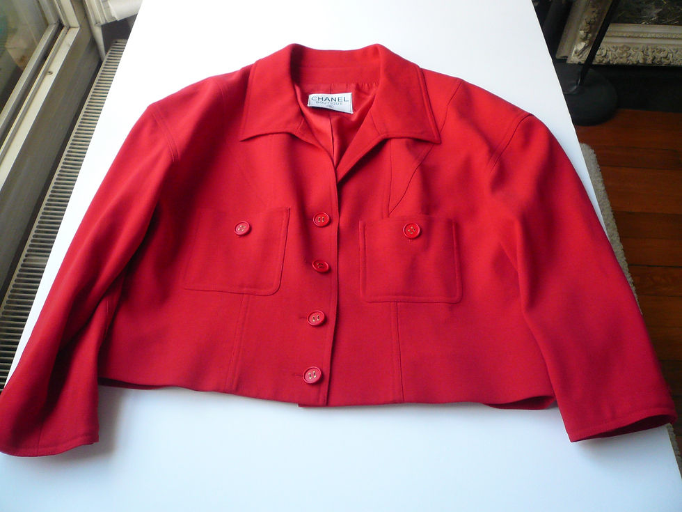 Miniature : CHANEL Veste rouge vintage laine mélangée T44