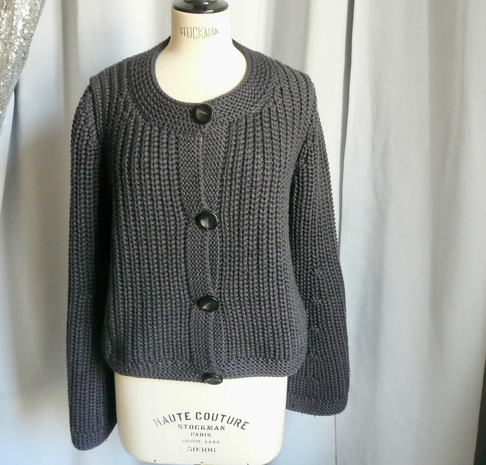 Miniature : HERMES Cardigan laine vierge gris T38 TBE