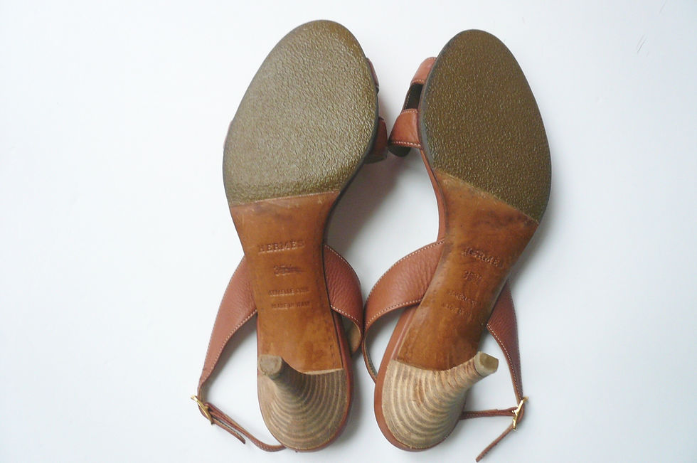 Miniature : HERMES Sandales Première cuir gold TBE 35,5 IT