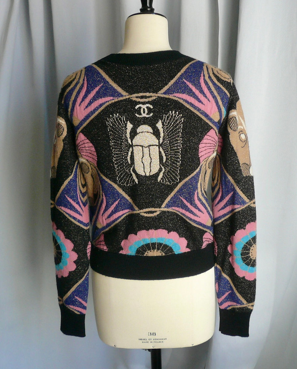 Miniature : CHANEL Pull Scarabée cachemire rare T36 BON ETAT