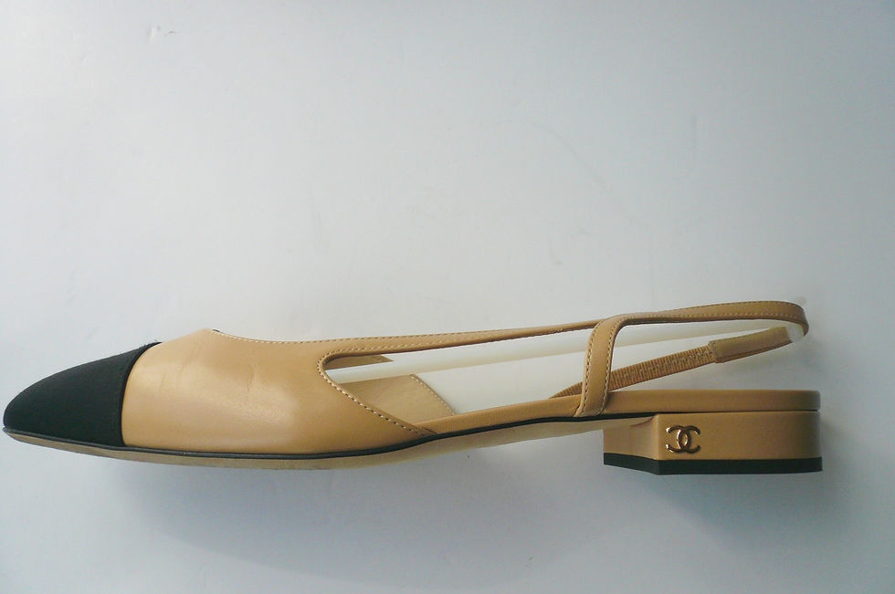 Miniature : CHANEL Slingback Escarpins à bride beige et noires TBE T40,5 IT