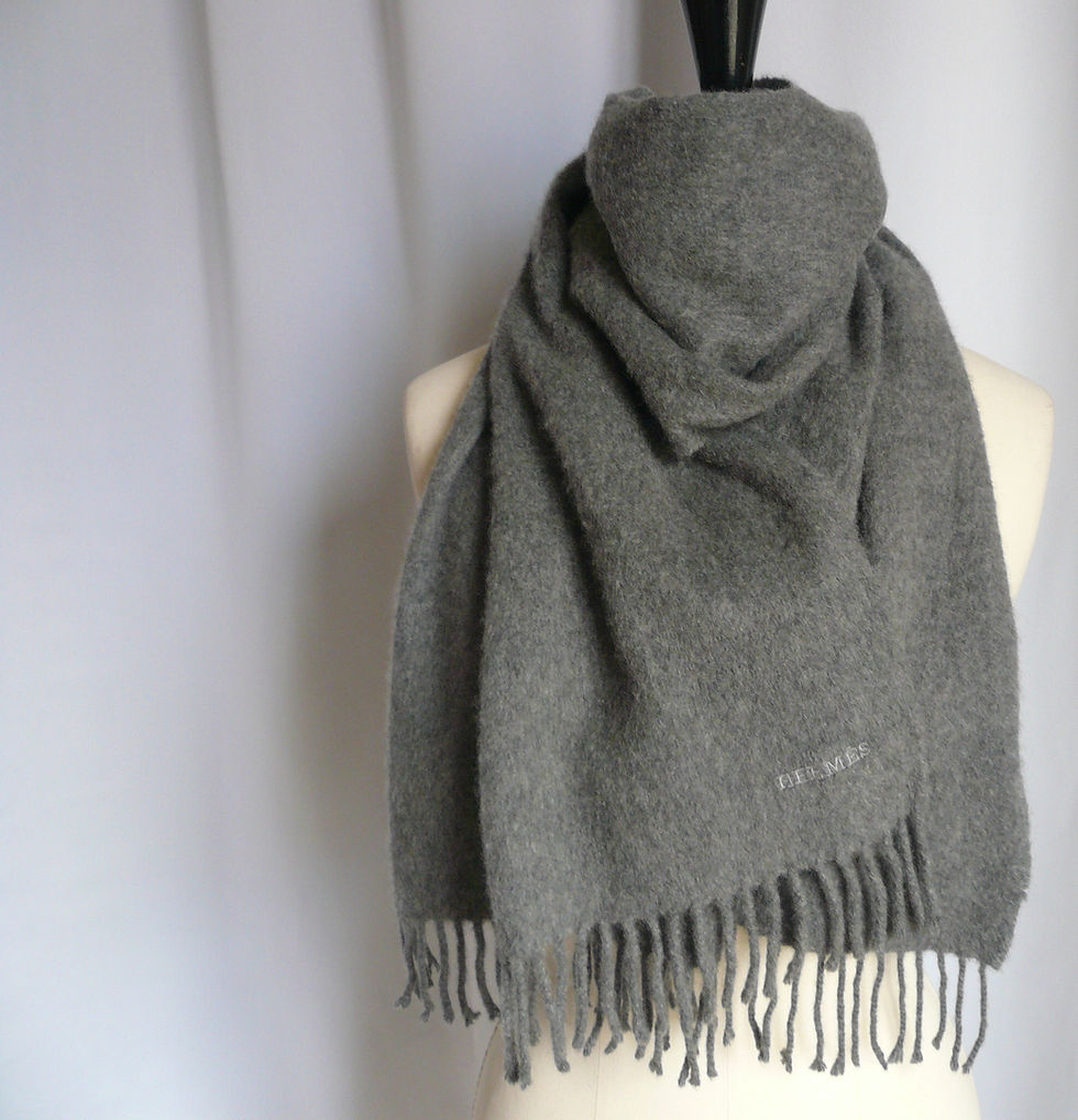 Miniature : HERMES Echarpe cachemire anthracite TBE