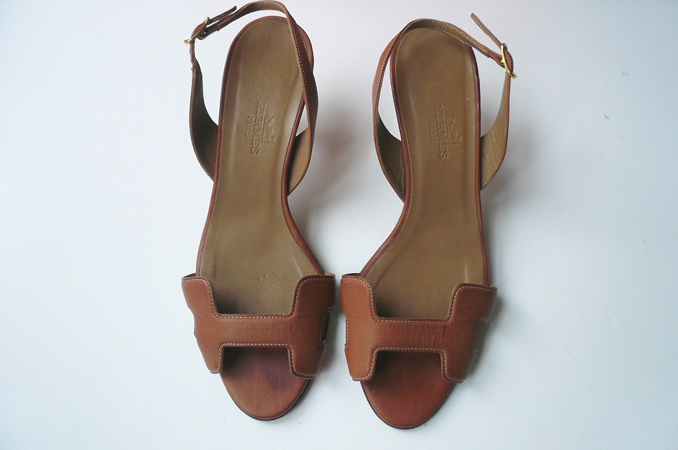 Miniature : HERMES Sandales Première cuir gold TBE 35,5 IT