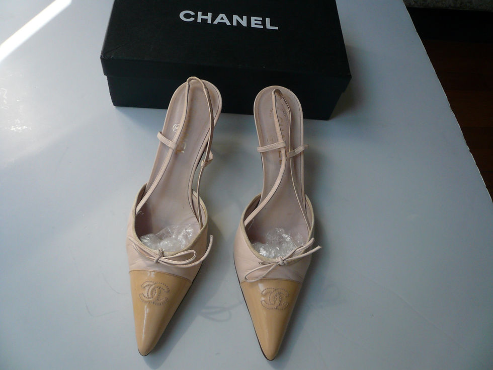 Miniature : CHANEL Slingback cuir beige T40,5