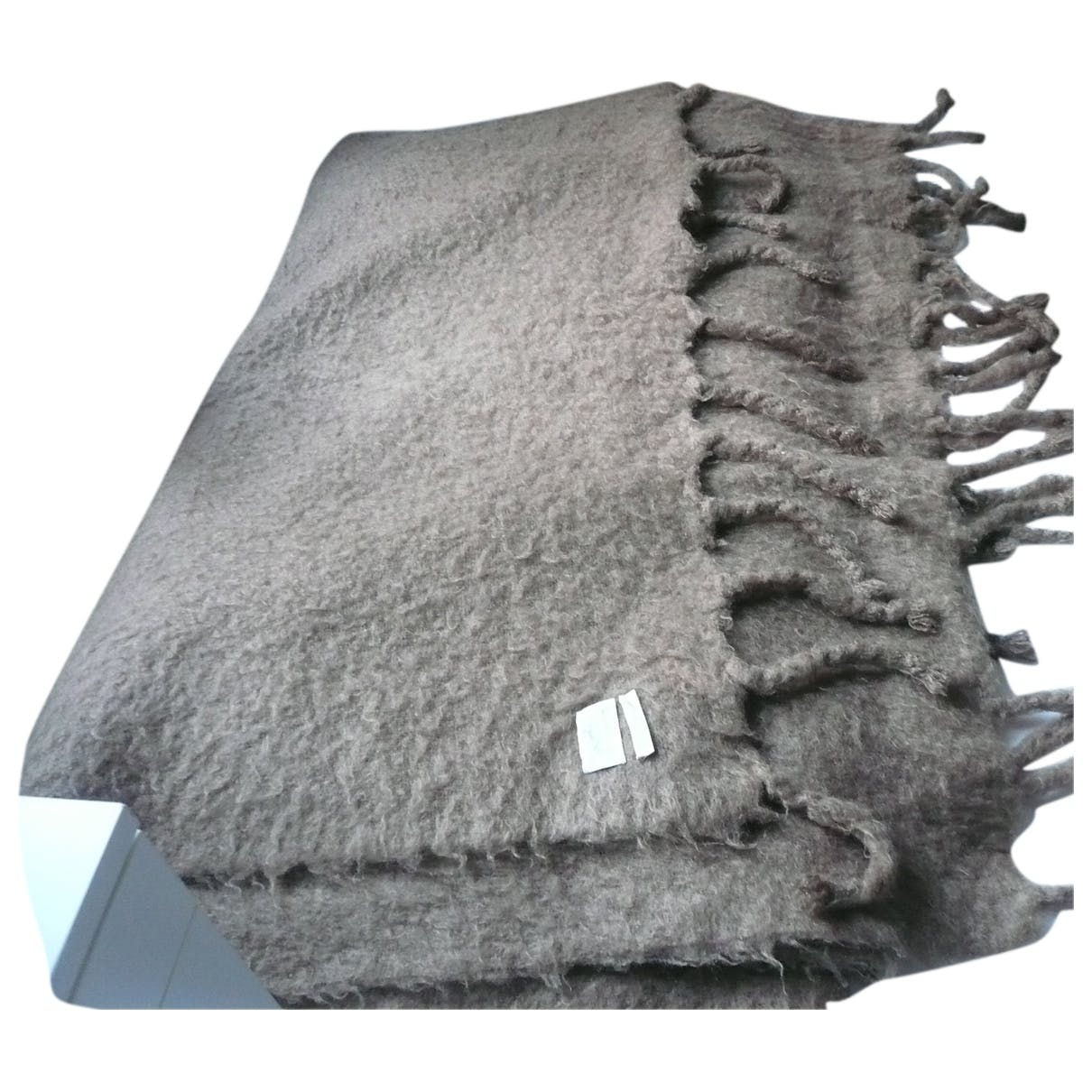 HERMES Immense couverture mohair marron TBE