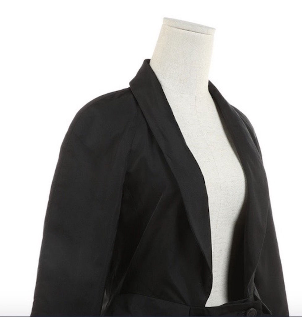 Miniature : CHANEL Manteau robe soie noir T42 Etat proche du neuf