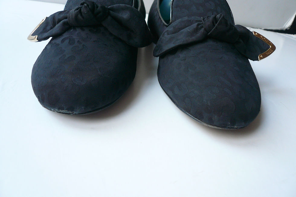 Miniature : LOUIS VUITTON Mocassins sleepers toile noir bon état T38 IT