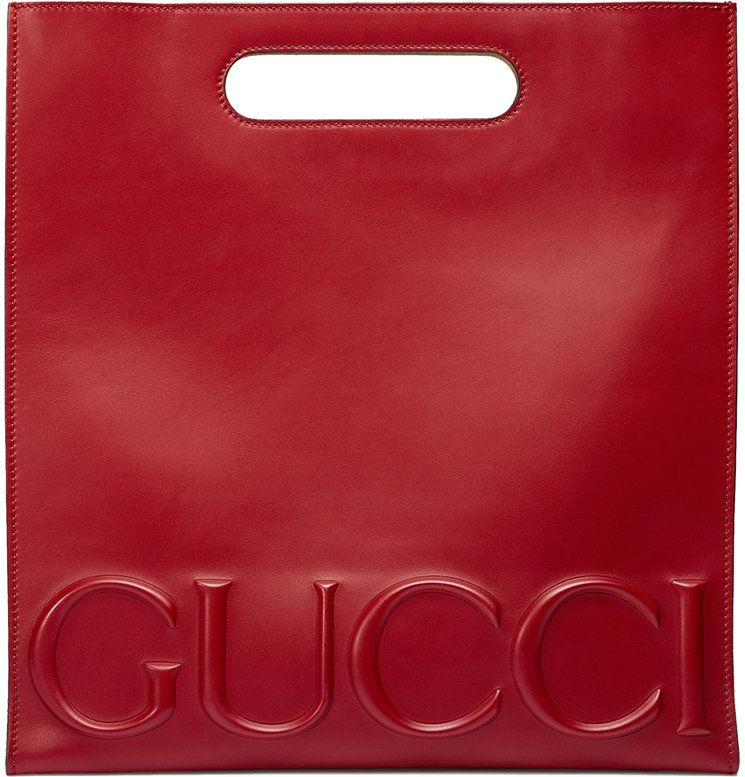 Miniature : Cabas Gucci Rouge Medium Linea XL / Gucci Red leather embossed XL Tote bag