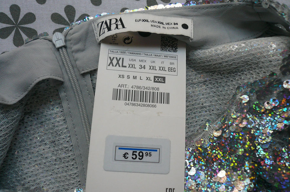 Miniature : ZARA Robe de soirée sequins argent neuve avec étiquette XXL