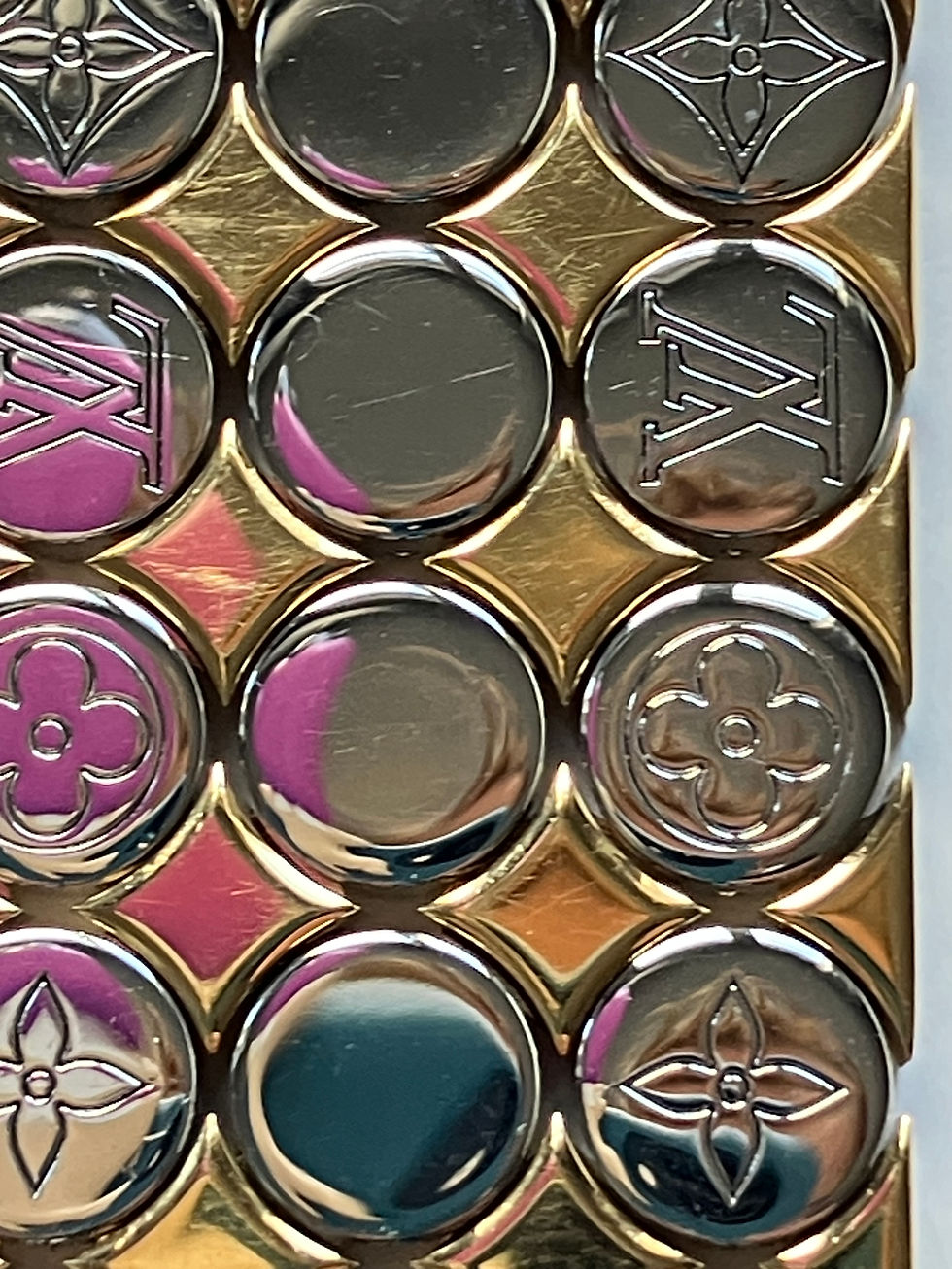 Miniature : LOUIS VUITTON Manchette métal doré et argenté rare TBE