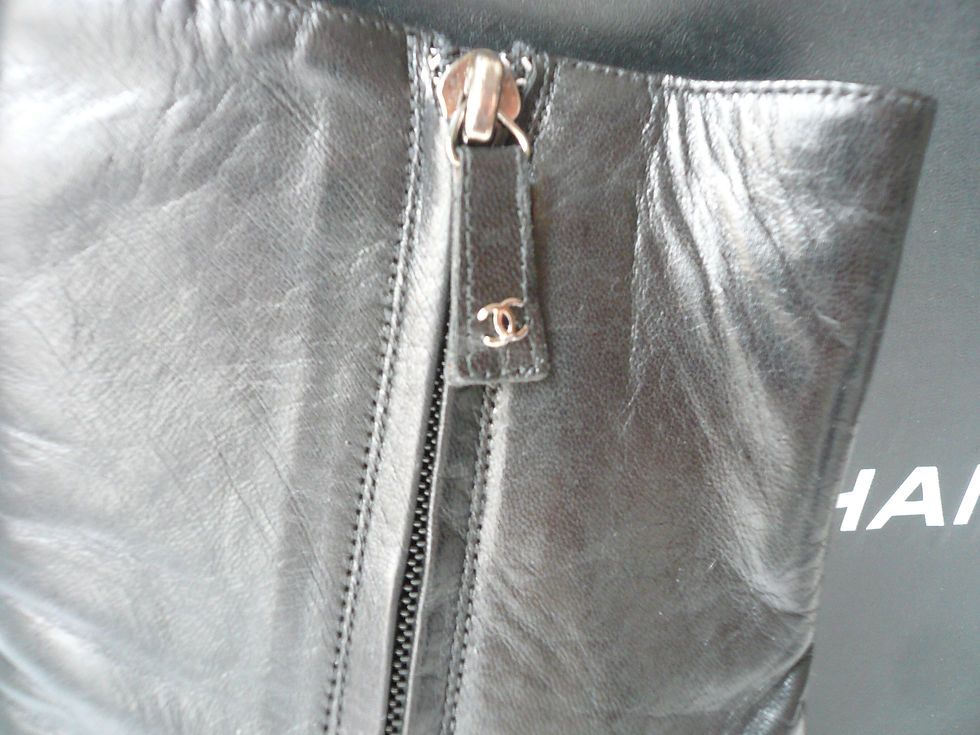 Miniature : CHANEL Bottines cuir noires T40,5