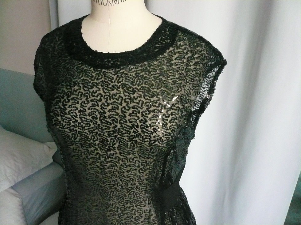 Miniature : SISTER JANE Robe sequins noire ajourée TM TBE