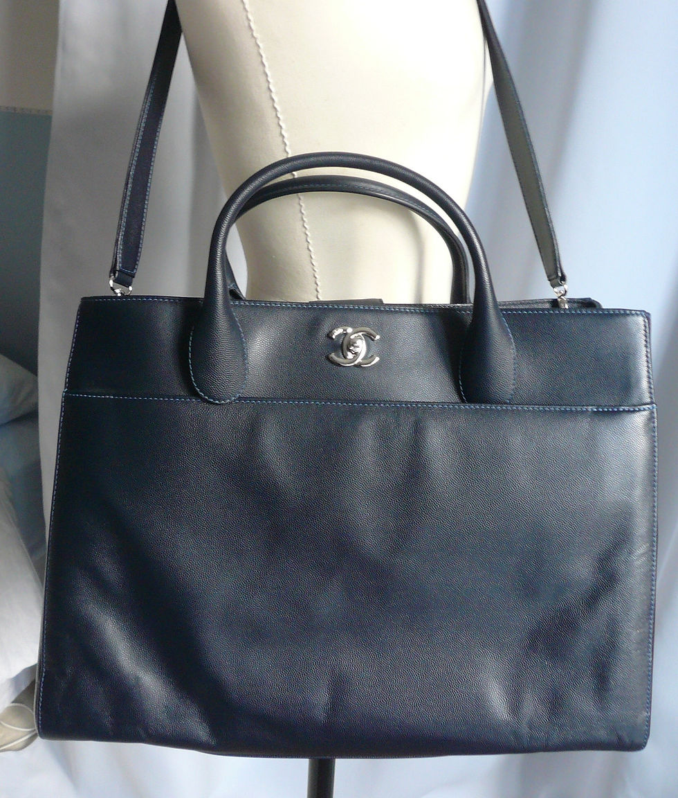 Miniature : CHANEL Sac cabas « GRAND SHOPPING » bleu foncé Cuir Grainé NEUF Avec Etiquette