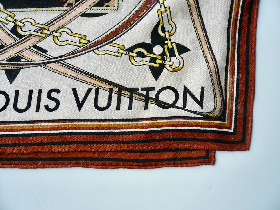 Miniature : LOUIS VUITTON Châle monogram cachemire soie Marron TBE