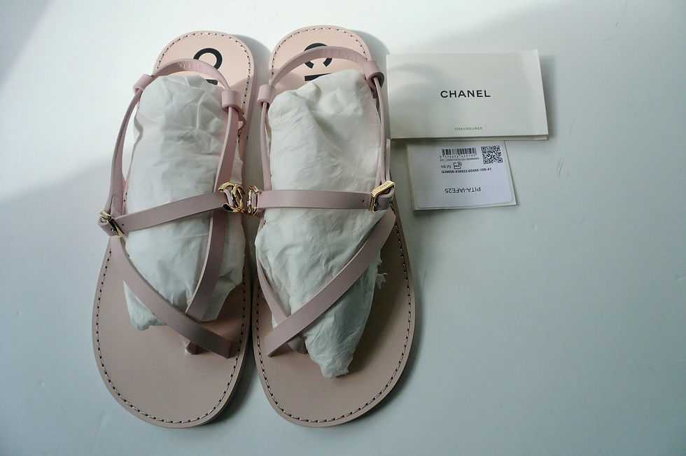 Miniature : CHANEL Gladiator Sandals cuir rose pâle neuves T41