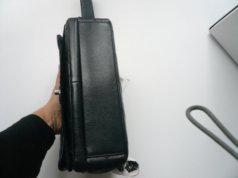 Miniature : CHANEL Black grained medium double carry classic bag flap bag Neuf