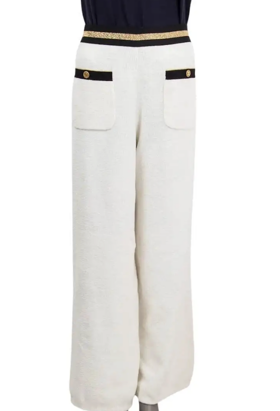 Miniature : CHANEL Pantalon coton éponge blanc T36