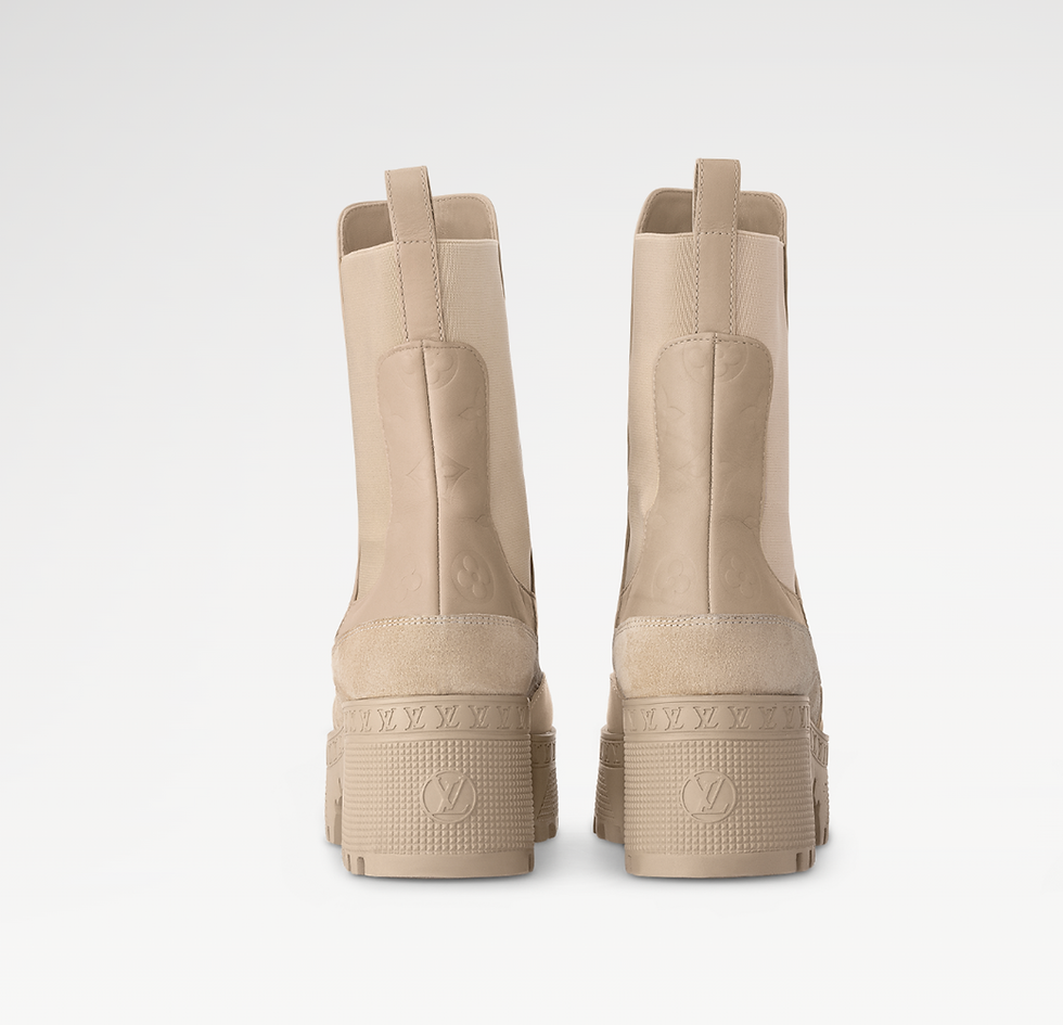 Miniature : LOUIS VUITTON Boots CHELSEA LAUREATE daim Ivory Etat quasi neuf T39 SOLD OUT