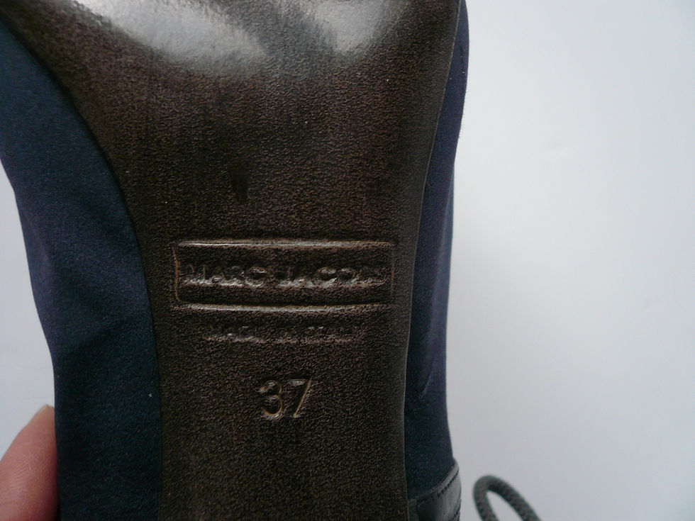 Miniature : MARC JACOBS Derbies soie marine et noires T37 IT TBE