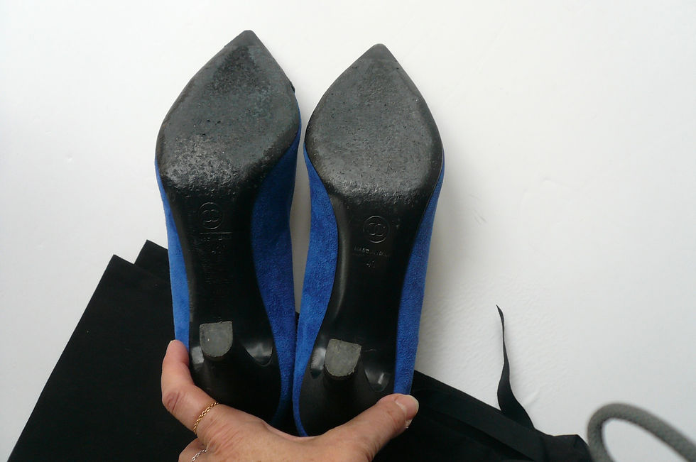 Miniature : CHANEL Escarpins Gabrielle bicolores bleu roi TBE T41