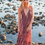 Thumbnail: V neck Maxi dress with open back