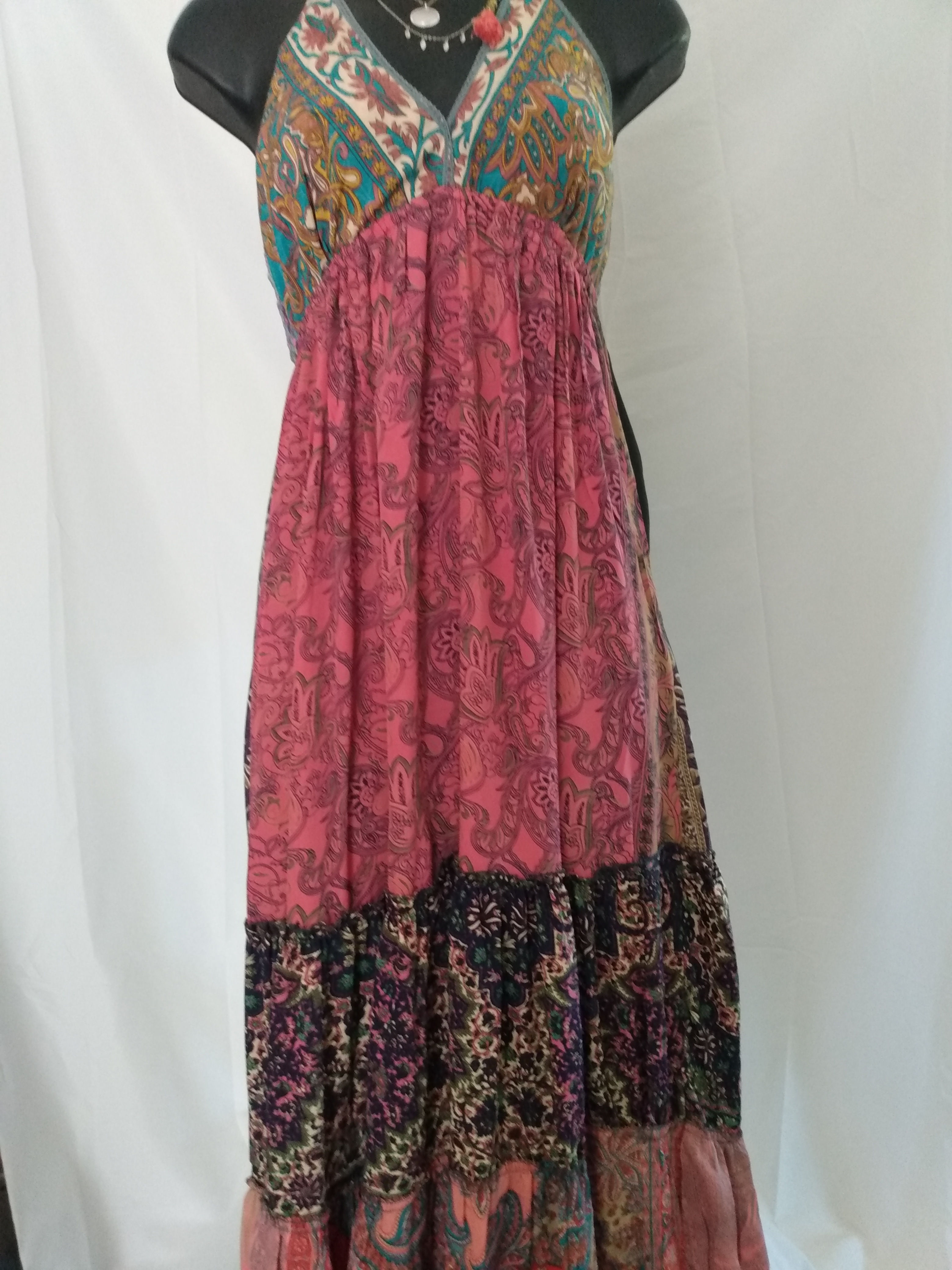 Multiprint halter dress