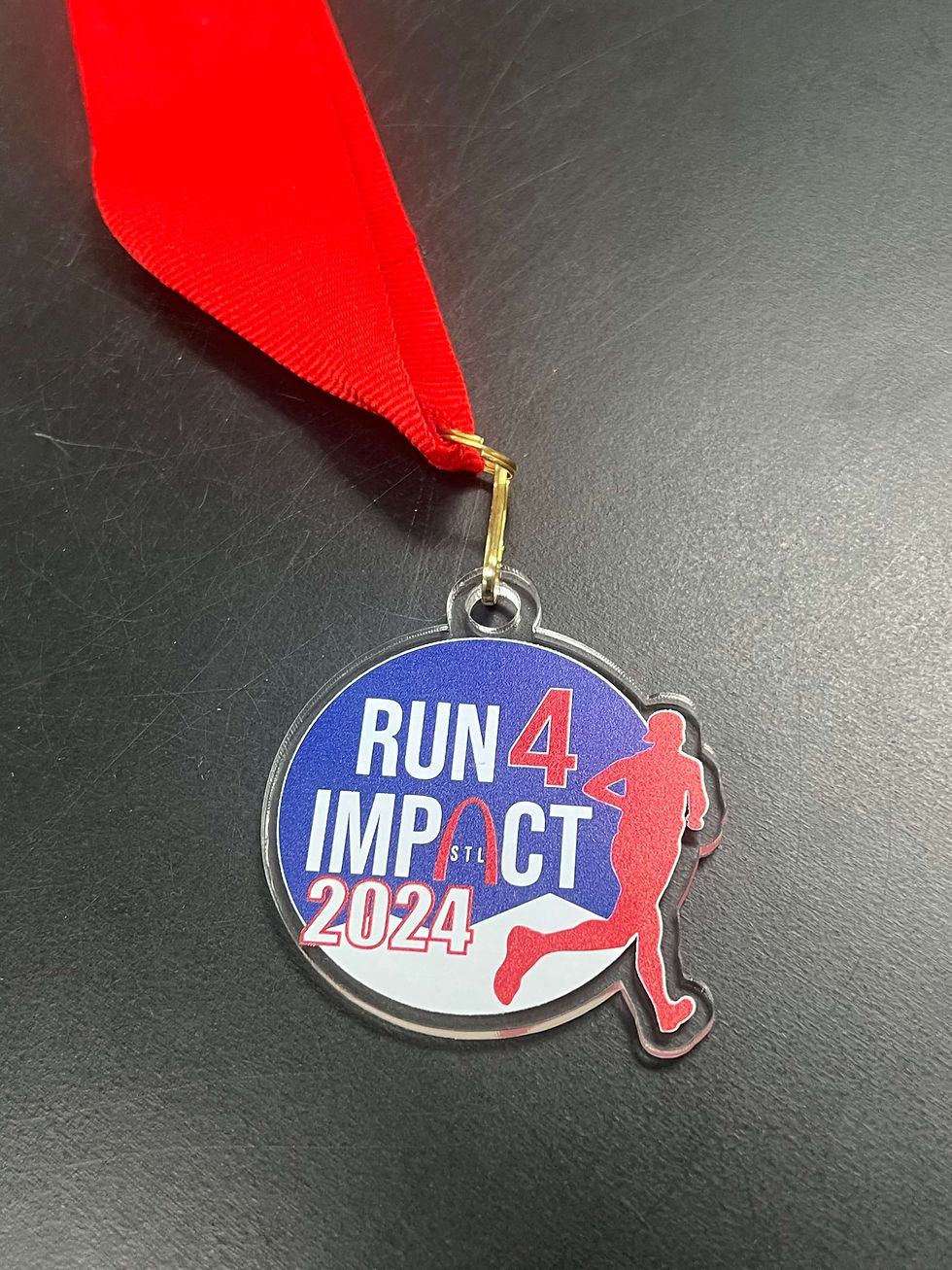 Thumbnail: custom printed acrylic medals with ribbon