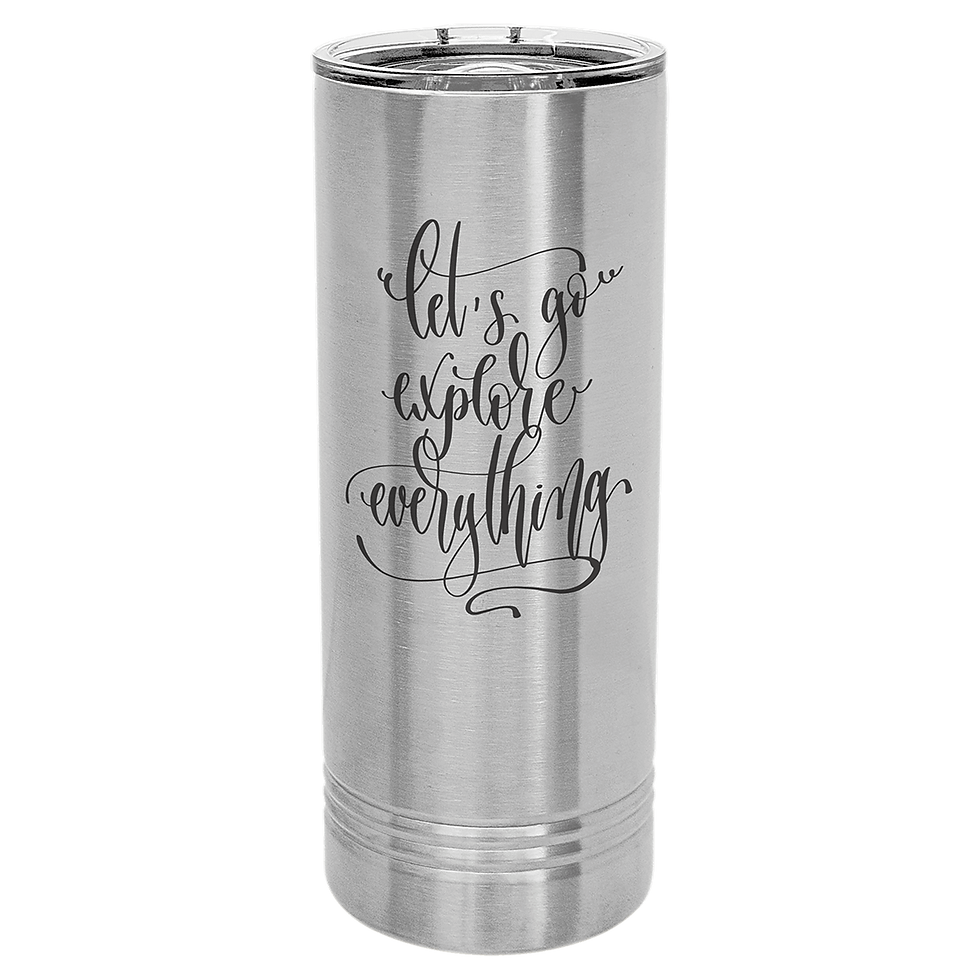 Thumbnail: 22oz personalized silver skinny tumbler