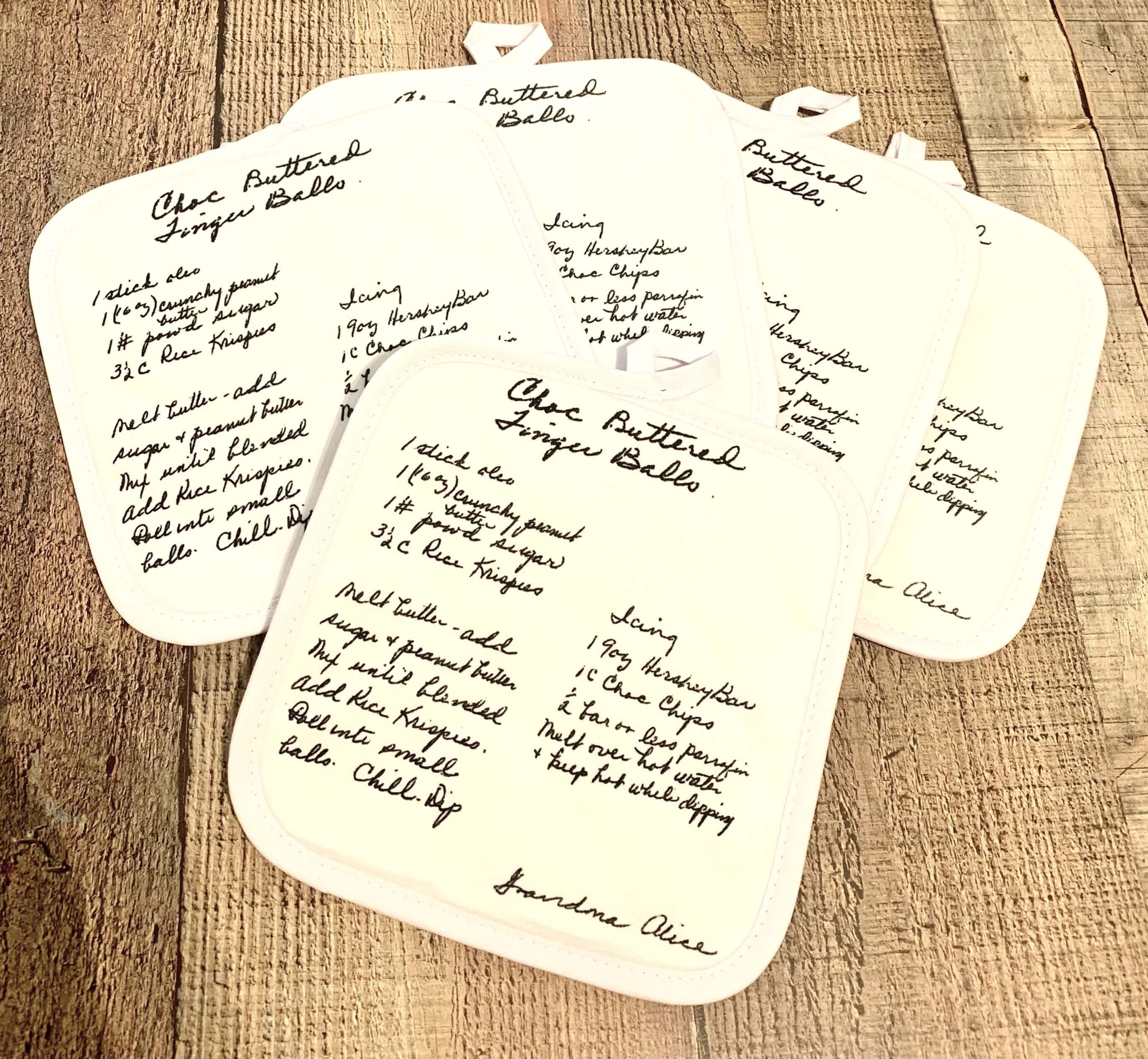 Printed Recipe Pot Holders