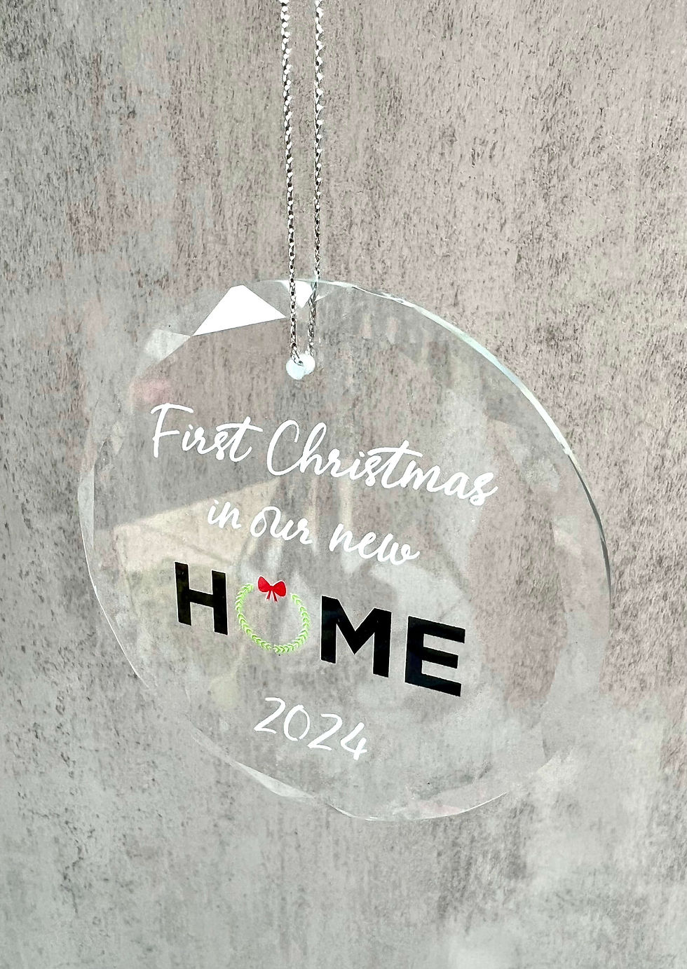 personalized round glass ornament