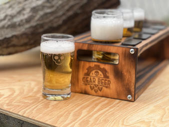 Custom Engraved Beer Flight and Glasses