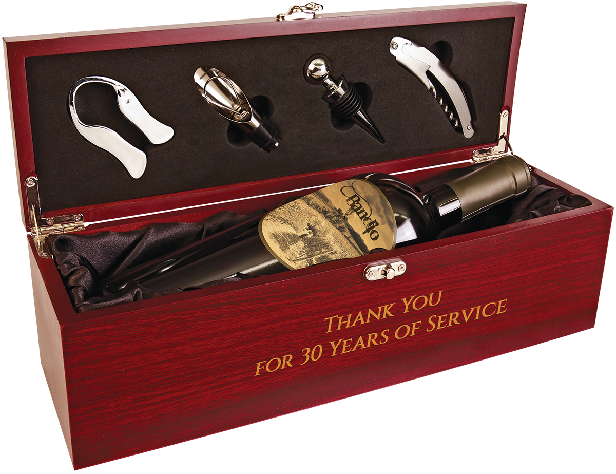 WBX12 - Rosewood Finish Single Wine Box | Axiom Design & Engraving