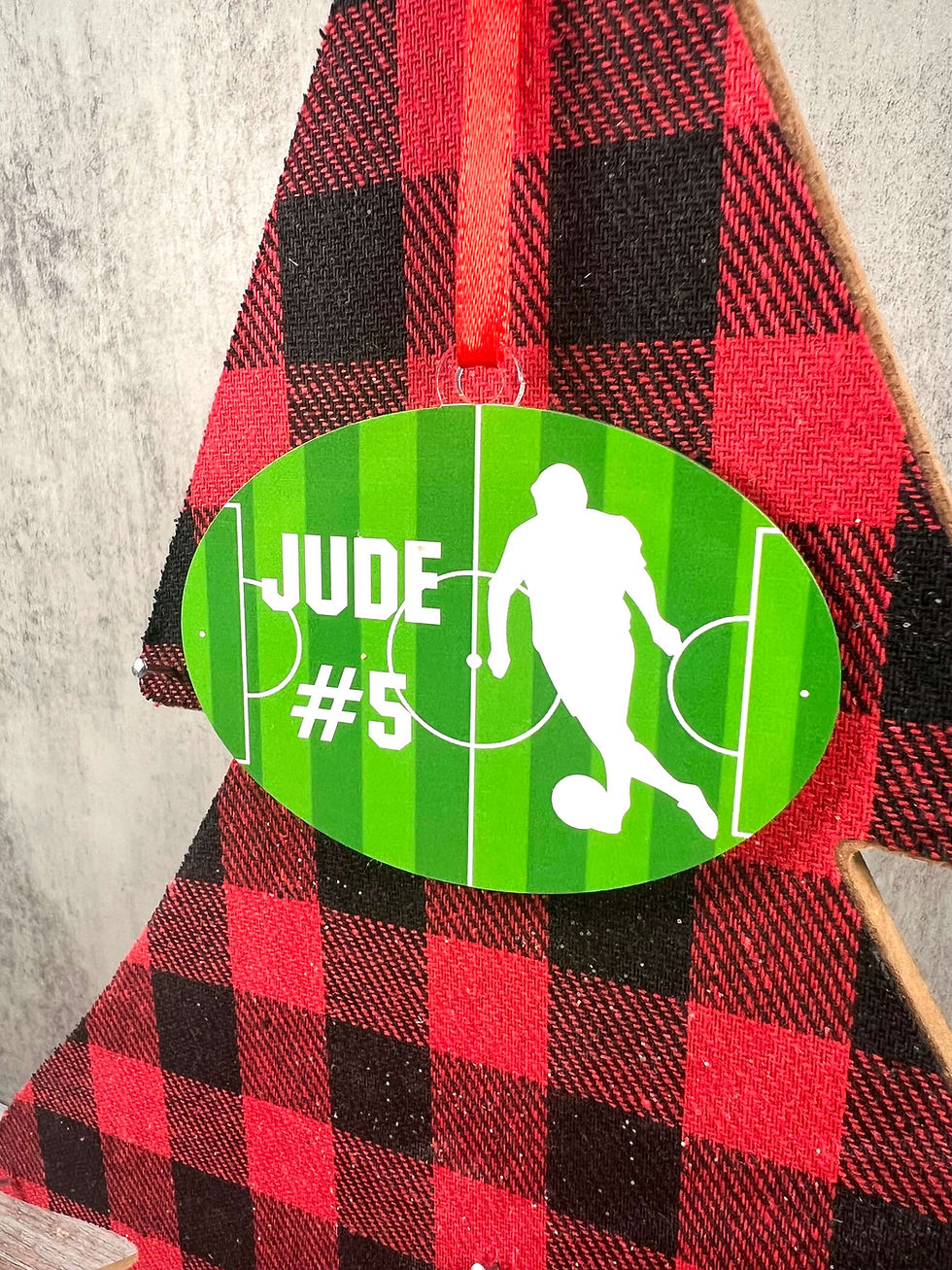Thumbnail: personalized soccer ornament