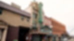 Wide angle view of the Jackson Michigan Movie Theater exterior