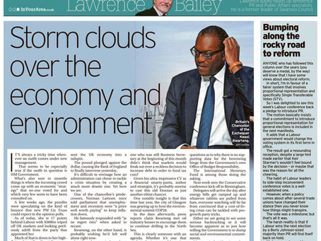 Storms clouds beset the economy and the environment