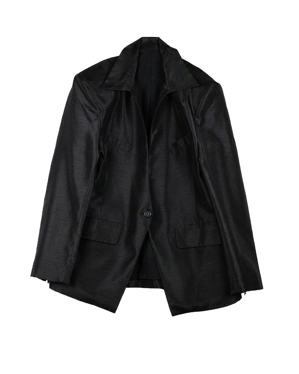 Silk Lapel-less Blazer Jacket