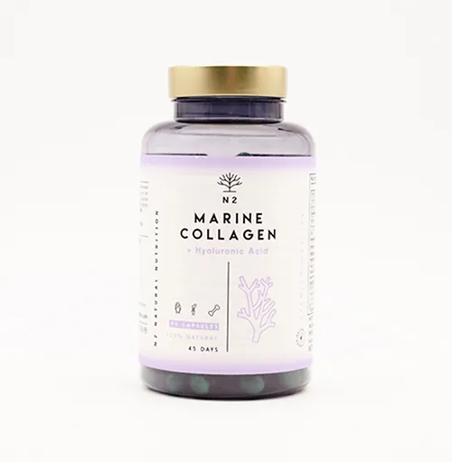 bote de cristal de colágeno marino