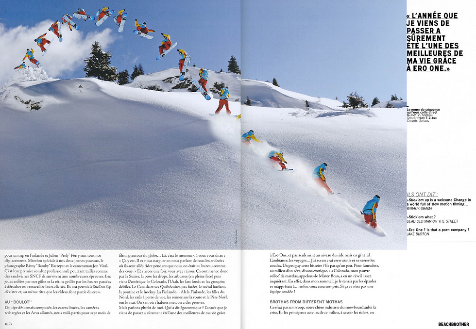 páginas de una revista sobre snowboard