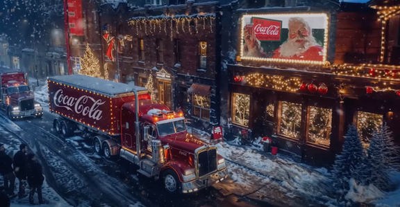 Frames do anúncio de Natal da Coca-Cola gerado com Inteligência Artificial