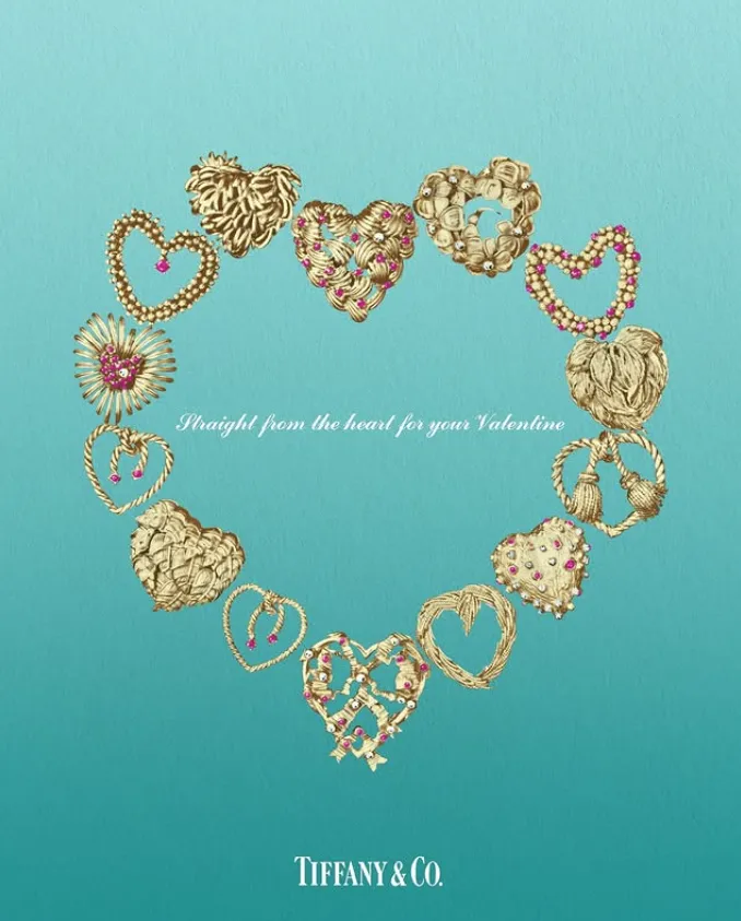 figuras de corazón de color dorados sobre fondo azul