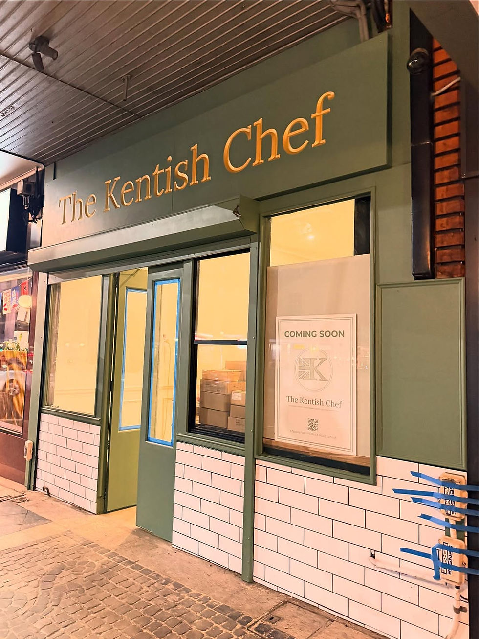 The Kentish Chef finished sign