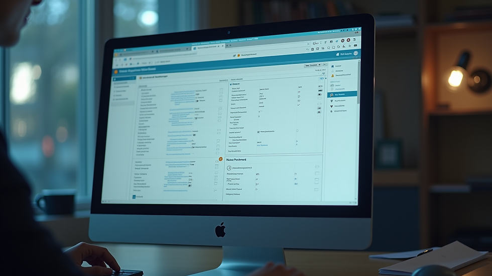 Close-up of a computer screen showing a legal document management system
