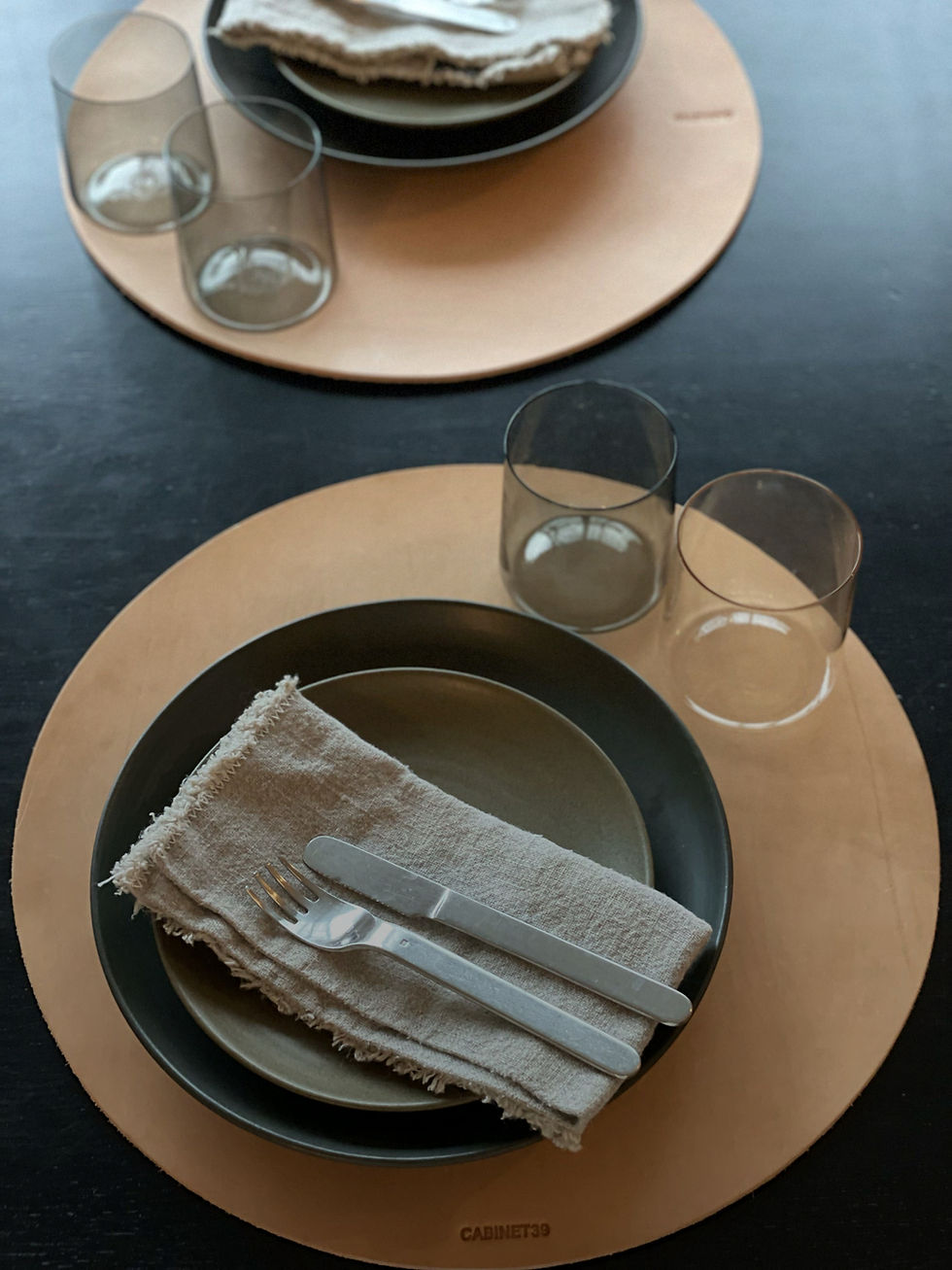 Thumbnail: CABINET39 leather Collection - DINING PAD ROUND