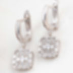 Silver Square Zircon Stone Earrings